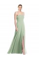 Soft Chiffon Spaghetti Straps Sleeveless Low Back Long Formal Evening Gown / Bridesmaid Dress Kent