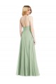 Soft Chiffon Spaghetti Straps Sleeveless Low Back Long Formal Evening Gown / Bridesmaid Dress Kent