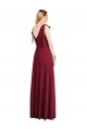 Soft Chiffon V-Neck Sleeveless V-Back Long Bridesmaid Dress Kent