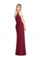 Soft Chiffon V-Neck Sleeveless V-Back Dusty Pink Long Bridesmaid Dress Kent