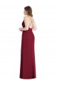 Soft Chiffon Spaghetti Straps Sleeveless Open Back Hunter Long Bridesmaid Dress Kent
