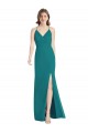 Soft Chiffon Spaghetti Straps Sleeveless Open Back Hunter Long Bridesmaid Dress Kent