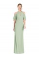 Soft Chiffon Halter Neck Cold Shoulder Long Semi Formal Evening Dress / Bridesmaid Dress Kent