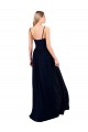 Soft Chiffon Spaghetti Straps Sleeveless Dark Navy Long Formal Evening Gown / Bridesmaid Dress Kent