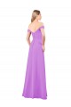 Soft Chiffon Off the Shoulder Sleeveless Violet Long Bridesmaid Dress Kent