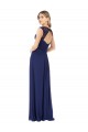 Soft Chiffon V-Neck Cap Sleeves Keyhole Back Long Bridesmaid Dress Kent