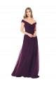 Soft Chiffon Off the Shoulder Sleeveless Long Bridal Party Dress Kent