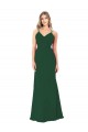 Soft Chiffon V-Neck Sleeveless Dark Green Long Bridesmaid Dress Kent