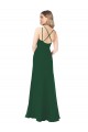 Soft Chiffon V-Neck Sleeveless Dark Green Long Bridesmaid Dress Kent