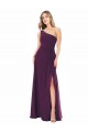 Soft Chiffon One Shoulder Sleeveless Grape Long Formal Dress / Bridesmaid Dress Kent