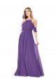 Soft Chiffon Off the Shoulder Cold Shoulder Plum Purple Long Bridesmaid Dress Kent