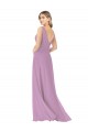 Soft Chiffon V-Neck Sleeveless Long Bridal Party Dress Kent
