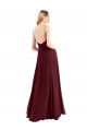Chiffon Spaghetti Straps Sleeveless Low Back Long Floor Length Bridesmaid Dress Kent