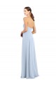 Soft Chiffon Strapless Sleeveless Light Sky Blue Long Bridesmaid Dress Kent