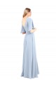 Chiffon V-Neck Flutter Sleeves V-Back Long Bridesmaid Evening Dress Kent