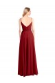 Luxe Chiffon Spaghetti Straps Sleeveless V-Back Red Long Bridesmaid Dress Kent