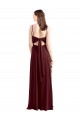 Chiffon Spaghetti Straps Sleeveless Burgundy Gold Long Bridesmaid Dress / Evening Dress Kent