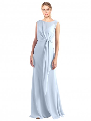 Chiffon V-Neck Sleeveless Keyhole Back Long Bridesmaid Dress / Evening Gowns Kent