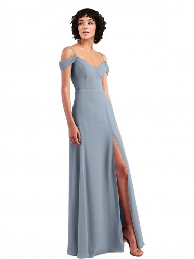 Chiffon Off the Shoulder Sleeveless Long Formal Dress / Bridesmaid Dress Kent