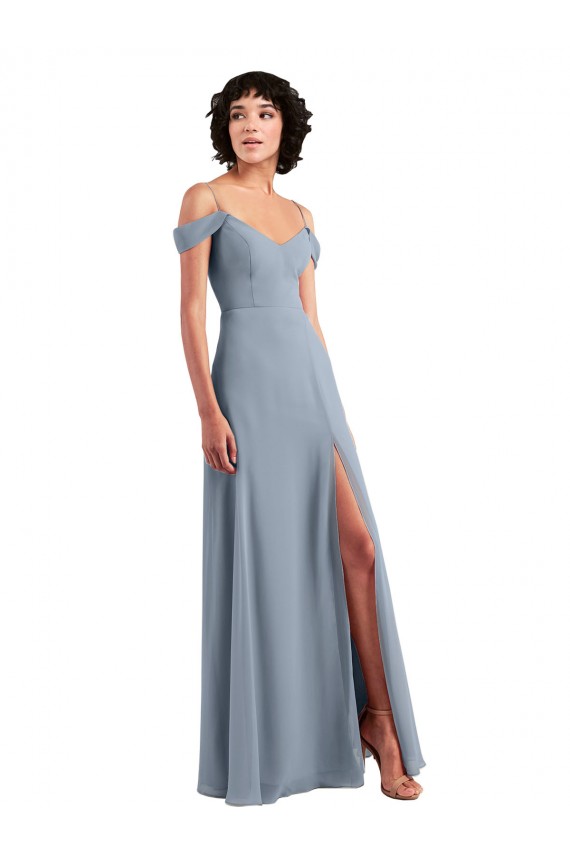 Chiffon Off the Shoulder Sleeveless Long Formal Dress / Bridesmaid Dress Kent