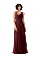 Soft Chiffon Cowl Neck Sleeveless V-Back Long Bridesmaid Dress Kent