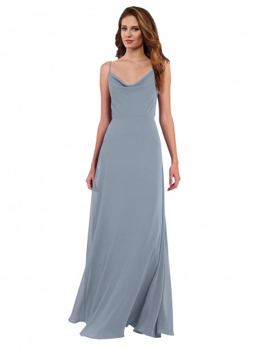 Soft Chiffon Cowl Neck Sleeveless V-Back Long Formal Dress / Bridesmaid Dress Kent