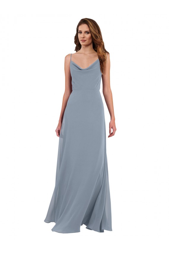 Soft Chiffon Cowl Neck Sleeveless V-Back Long Formal Dress / Bridesmaid Dress Kent