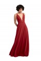 Lxue Chiffon V-Neck Sleeveless V-Back Long Bridesmaid Dress Kent