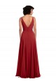 Lxue Chiffon V-Neck Sleeveless V-Back Long Bridesmaid Dress Kent