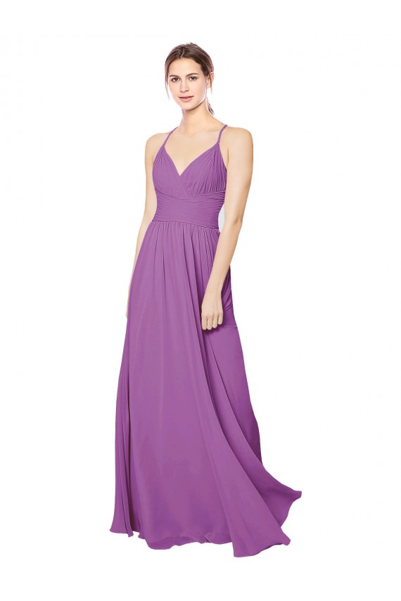Soft Chiffon Sweetheart Sleeveless Open Back Dahlia Long Formal Dress / Bridesmaid Dress Kent