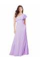 Soft Chiffon One Shoulder Sleeveless Lilac Long Bridesmaid Dress Kent