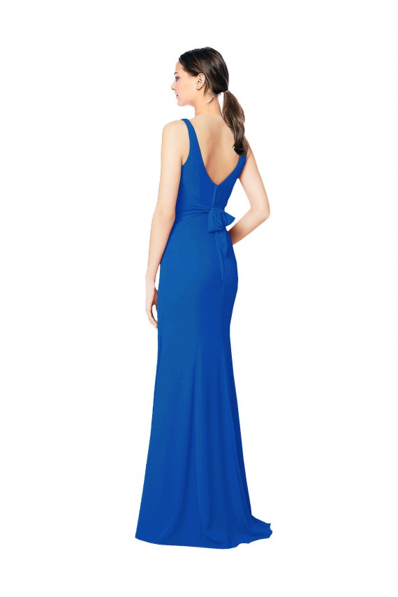 Chiffon Sweetheart Sleeveless Low Back Long Bridesmaid Evening Dress Kent