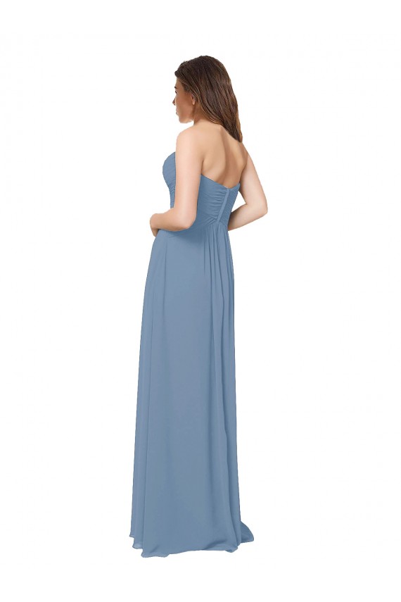 Chiffon Sweetheart Sleeveless Low Back Long Bridesmaid Dress / Evening Gowns Kent