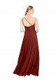 Soft Chiffon One Shoulder Sleeveless Burgundy Long Formal Dress / Bridesmaid Dress Kent