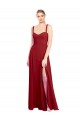 Soft Chiffon Sweetheart Sleeveless Red Long Bridesmaid Dress Kent