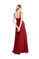 Soft Chiffon Sweetheart Sleeveless Red Long Bridesmaid Dress Kent