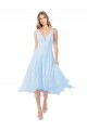 Soft Chiffon V-Neck Sleeveless Keyhole Back Midi Length Bridesmaid Dress Kent