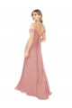 Soft Chiffon Off the Shoulder Sleeveless Bliss Pink Long Bridal Party Dress Kent