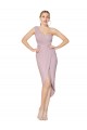 Soft Chiffon One Shoulder Sleeveless V-Back Cocktail Length High Low Evening Gown / Prom Dress / Bridesmaid Dress Kent