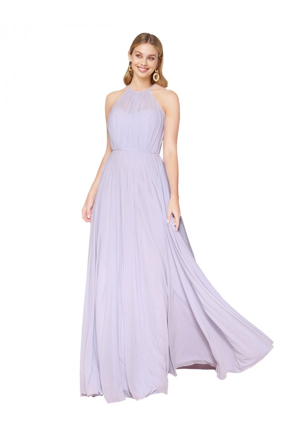 Soft Chiffon Halter Neck Sleeveless Long Formal Evening Gown / Prom Dress / Bridesmaid Dress Kent