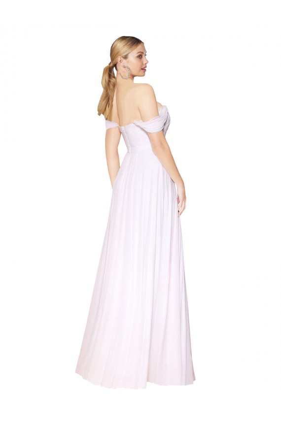 Soft Chiffon Off the Shoulder Sleeveless Long Formal Evening Gown / Prom Dress / Bridesmaid Dress Kent