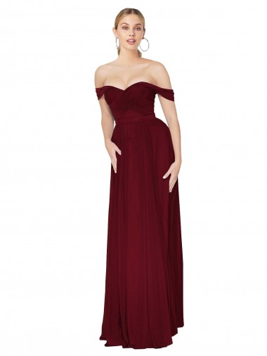 Soft Chiffon Off the Shoulder Sleeveless Mermaid Long Formal Dress / Bridesmaid Dress Kent