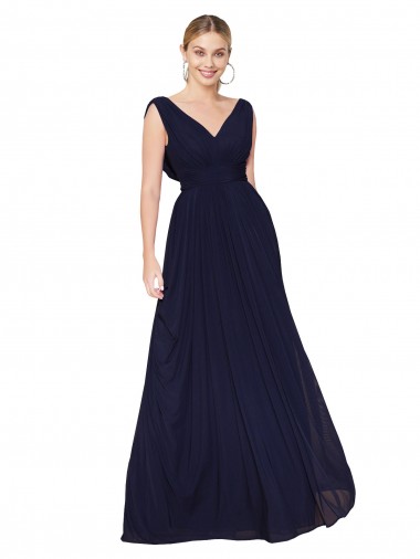 Soft Chiffon V-Neck Sleeveless Long Formal Evening Gown / Prom Dress / Bridesmaid Dress Kent