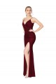 Soft Chiffon V-Neck Sleeveless V-Back Burgundy Long Formal Evening Gown / Prom Dress / Bridesmaid Dress Kent