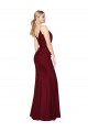 Soft Chiffon V-Neck Sleeveless V-Back Burgundy Long Formal Evening Gown / Prom Dress / Bridesmaid Dress Kent