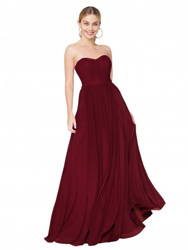 Soft Chiffon Sweetheart Sleeveless Long Formal Evening Gown / Prom Dress / Bridesmaid Dress Kent