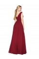 Soft Chiffon V-Neck Sleeveless V-Back Long Black Tie Evening Gown / Prom Dress / Bridesmaid Dress Kent