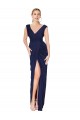 Soft Chiffon V-Neck Sleeveless V-Back Dark Navy Long Formal Evening Gown / Prom Dress / Bridesmaid Dress Kent