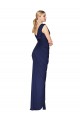 Soft Chiffon V-Neck Sleeveless V-Back Dark Navy Long Formal Evening Gown / Prom Dress / Bridesmaid Dress Kent