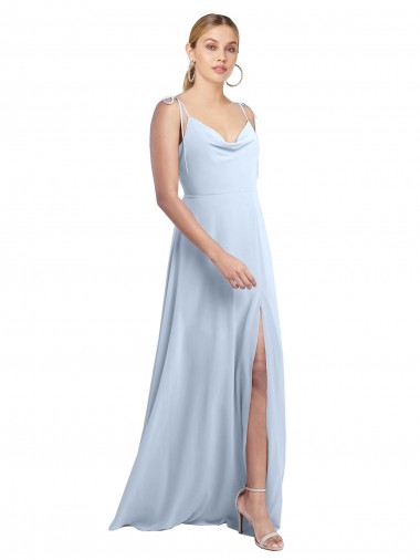 Chiffon Spaghetti Straps Sleeveless V-Back Long Bridesmaid Dress / Evening Gowns Kent